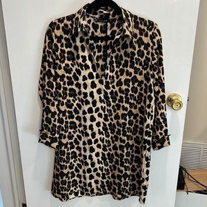 Zara Leopard Print Dress Sz Medium